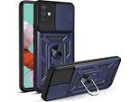 Galaxy A51 4G Custodia Con Anello Magnetico Girevole A 360° Supporto Per Fotocamera Scivolare Protezione Tpu Bumper Silicone Custodia Protettiva Per Samsung Galaxy A51 4G Blu