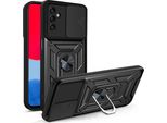 Galaxy A13 5G Custodia Con Anello Magnetico Girevole A 360° Supporto Per Fotocamera Scivolare Protezione Tpu Bumper Silicone Custodia Protettiva Per Samsung Galaxy A13 5G Nero