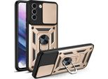 Galaxy S21 Fe 5G Custodia Con Anello, Supporto, Protezione Per Fotocamera, Paraurti In Tpu, Custodia In Silicone Per Samsung Galaxy S21 Fe 5G Oro