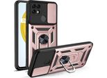 Custodia Realme C21 Con Anello, Supporto, Protezione Fotocamera, Paraurti In Tpu, Custodia In Silicone Per Oppo Realme C21 Rosa