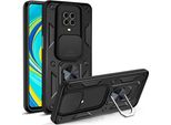 Redmi Note 9 Pro Custodia Con Anello Magnetico Girevole A 360° Supporto Per Fotocamera Slide Protection Tpu Bumper Custodia Protettiva In Silicone Per Xiaomi Redmi Note 9S / 9 Pro / 9 Pro Max Nero