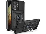 Galaxy S21 Ultra 5G Custodia Con Anello, Supporto, Protezione Fotocamera, Paraurti In Tpu, Custodia In Silicone Per Samsung Galaxy S21 Ultra 5G Nero
