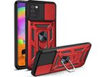 Galaxy A31 Custodia Con Anello Magnetico Girevole A 360° Supporto Per Fotocamera Slide Protection Custodia Protettiva In Silicone Tpu Bumper Per Samsung Galaxy A31 Rosso