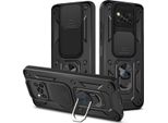 Xiaomi Poco X3 Custodia Con Anello, Supporto, Protezione Fotocamera, Paraurti In Tpu, Custodia In Silicone Per Xiaomi Poco X3 Nfc / X3 Pro Nero
