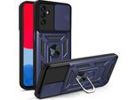 Galaxy A13 5G Custodia Con Anello Magnetico Girevole A 360° Supporto Per Fotocamera Scivolare Protezione Tpu Bumper Silicone Custodia Protettiva Per Samsung Galaxy A13 5G Blu