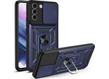 Galaxy S21 Fe 5G Custodia Con Anello, Supporto, Protezione Fotocamera, Paraurti In Tpu, Custodia In Silicone Per Samsung Galaxy S21 Fe 5G Blu