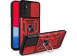 Galaxy A13 5G Custodia Con Anello, Supporto, Protezione Fotocamera, Paraurti In Tpu, Custodia In Silicone Per Samsung Galaxy A13 5G Rosso