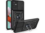 Galaxy A51 4G Custodia Con Anello Magnetico Girevole A 360° Supporto Per Fotocamera Scivolare Protezione Tpu Bumper Silicone Custodia Protettiva Per Samsung Galaxy A51 4G Nero