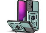 Galaxy A23 Custodia Con Anello Supporto Supporto Scivolare Fotocamera Protezione Tpu Pc Custodia Protettiva Per Samsung Galaxy A23 4G Verde