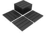 Tolletour Piastrelle Per Terrazze Wpc Piastrelle In Legno Plastica 44Er 4M² Set 30X30Cm, Grigio Antracite Giardino Piastrelle Click Pavimentazione Con Drenaggio Piastrelle Terrazza Balcone