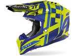 Casco Motocross Airoh Aviator 3 TC21, Blau/Gelb, Xs (53/54)