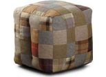 Sgabello Casa Padrino Multicolore 45 X 45 X H. 45 Cm - Sgabello A Forma Di Cubo - Poggiapiedi - Mobili Da Soggiorno