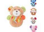 Lorelli Sonaglio Per Bambini Animali Di Peluche, Giocattolo Da Afferrare, Zone Fruscianti, Colori Vivaci Beige