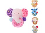 Lorelli Sonaglio Per Bambini Animali Di Peluche, Giocattolo Da Afferrare, Zone Fruscianti, Colori Vivaci Rosa