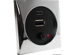 Presa Usb A+C 5V/2A Cromata, Indicatore Led, 12/24V Osculati 14.494.03