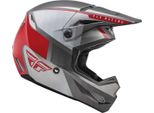 Fly Racing Kinetic Drift Motocross Helm, Grau/Rot, M (57/58)