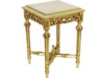 Casa Padrino Tavolino Barocco Oro / Crema - Sontuoso Tavolino In Legno Massiccio Con Piano In Marmo - Mobili Da Salotto Barocchi