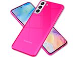 Nalia Clear Neon Custodia Per Cellulare Per Samsung Galaxy S22 Plus, Trasparente Colorata Luminosa Antigiallo, Sottile Robusta Custodia Protettiva Rosa