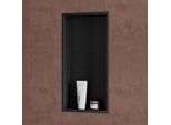 Doporro Nicchia Doccia A Parete 30X60X8.3Cm, Nicchia Bagno Doccia A Muro A Incasso In Acciaio Inox, Nero
