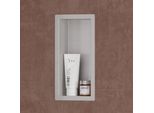 Doporro Nicchia Doccia A Parete 15X30X8.3Cm, Nicchia Bagno Doccia A Muro A Incasso In Acciaio Inox, Argento