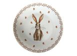 Piatto Da Colazione Clayre & Eef Ø 20 Cm Coniglio In Porcellana Marrone Beige
