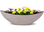 Fioriera Ovale Grande 55 Cm Per Esterni Ciotola Decorativa Sabbia Beige