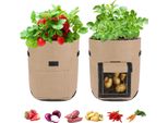 2 Pezzi Sacchetto Per La Semina Riutilizzabile Sacchetto Per La Semina Di Patate Sacchetto Per La Semina Di Pomodori Sacchetto Per La Semina Durevole Per Fiori Piante Ortaggi (7 Galloni, Marrone)