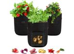 3 Pezzi Sacchetto Di Piantagione Riutilizzabile Sacchetto Di Piantagione Di Patate Sacchetto Di Piantagione Di Pomodori Sacchetto Di Piantagione Durevole Per Fiori Piante Ortaggi (7 Galloni, Nero)