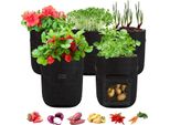 5 Pezzi Sacchetto Di Piantagione Riutilizzabile Sacchetto Di Piantagione Di Patate Sacchetto Di Piantagione Di Pomodori Sacchetto Di Piantagione Durevole Per Fiori Piante Ortaggi (10 Galloni, Nero)