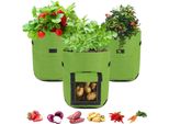 3 Pezzi Sacchetto Di Piantagione Riutilizzabile Sacchetto Di Piantagione Di Patate Sacchetto Di Piantagione Di Pomodori Sacchetto Di Piantagione Durevole Per Fiori Piante Ortaggi (10 Galloni, Verde)
