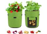 2 Pezzi Sacchetto Di Piantagione Riutilizzabile Sacchetto Di Piantagione Di Patate Sacchetto Di Piantagione Di Pomodori Sacchetto Di Piantagione Durevole Per Fiori Piante Ortaggi (10 Galloni, Verde)