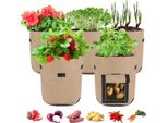 5 Pezzi Sacchetto Di Piantagione Riutilizzabile Sacchetto Di Piantagione Di Patate Sacchetto Di Piantagione Di Pomodori Sacchetto Di Piantagione Durevole Per Fiori Piante Ortaggi (7 Galloni, Marrone)