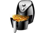 5,5L Heißluftfritteuse, Friteuse Heissluft 1300W Heissluftfriteuse, Intelligenter rauchfreier Air Fryer Elektrofritteusen, Pommes-Frites-Maschine,Fritteuse ohne Fett / Öl, Brot & Bratkorb , Schwarz