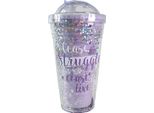 480 Ml Tazza Con Cannuccia Tazza Di Plastica Creativa Per Bambini Tazza D'acqua Estiva A Prova Di Perdite, Viola