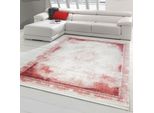 Tappeto Orientale Astratto In Lana Con Frange In Rosso Dimensioni - 200 X 290 Cm