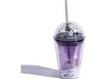 380 Ml Tazza Con Cannuccia Tazza Di Plastica Creativa Per Bambini Tazza D'acqua Estiva A Prova Di Perdite, Viola