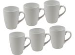 Tazza Da Caffè 340Ml In Porcellana - Set Da 6 - Colore: Bianco / Opaco