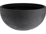 Fioriera Xxl Con Design Scanalato - Rotonda 58 Cm - Fioriera In Plastica Color Antracite - Fioriera Per Piante Per Giardino, Balcone, Terrazzo, Interno Ed Esterno