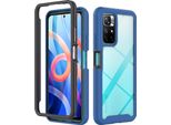 Xiaomi Poco M4 Pro 5G Case, Hybrid Transparent Back Rugged Tpu Bumper Antiscivolo Custodia Protettiva Full Body Per Xiaomi Poco M4 Pro 5G Blu Scuro