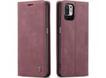 Xiaomi Poco M3 Pro 5G Case, Retro Custodia In Finto Cuoio Con Funzione Stand Per Xiaomi Poco M3 Pro 5G Rosso
