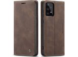 Galaxy A33 5G Case, Retro Custodia In Finto Cuoio Con Funzione Stand Per Samsung Galaxy A33 5G Caffè