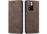 Custodia Redmi Note 11 Pro, Custodia Retrò In Finto Cuoio Con Funzione Stand Per Xiaomi Redmi Note 11 Pro/Note 11 Pro+ Caffè