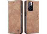 Custodia Redmi Note 11 Pro, Custodia Retrò In Finto Cuoio Con Funzione Stand Per Xiaomi Redmi Note 11 Pro/Note 11 Pro+ Marrone