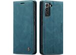 Galaxy S22 5G Case, Retro Custodia In Finto Cuoio Con Funzione Stand Custodia Protettiva Per Samsung Galaxy S22 5G Blu