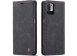 Custodia Redmi Note 10 5G, Custodia Retrò In Finto Cuoio Con Funzione Stand Per Xiaomi Redmi Note 10 5G Nero