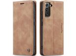 Galaxy S22 Plus 5G Case, Retro Custodia In Finto Cuoio Con Funzione Stand Per Samsung Galaxy S22 Plus 5G Brown