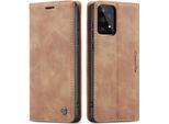 Custodia Galaxy A33 5G, Custodia Retrò In Finto Cuoio Con Funzione Stand Per Samsung Galaxy A33 5G Marrone