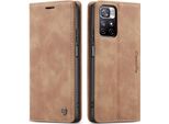 Custodia Redmi Note 11S, Retro Custodia In Finto Cuoio Con Funzione Stand Custodia Protettiva Per Xiaomi Redmi Note 11 4G / Note 11S Marrone