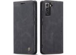 Galaxy S22 5G Case, Retro Custodia In Finto Cuoio Con Funzione Stand Per Samsung Galaxy S22 5G Nero
