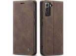 Galaxy S22 Plus 5G Case, Retro Custodia In Finto Cuoio Con Funzione Stand Per Samsung Galaxy S22 Plus 5G Caffè